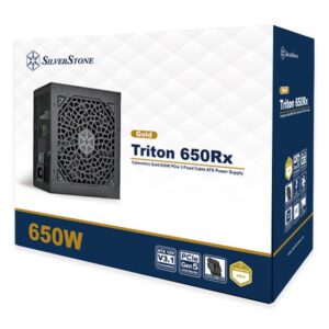 SilverStone Triton 650Rx – 650W ATX Power Supply, Cybenetics Gold, PCIe 5 Ready, Fixed Cable