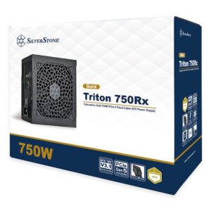 SilverStone Triton 750Rx – 750W ATX Power Supply, Cybenetics Gold, PCIe 5 Ready, Fixed Cable