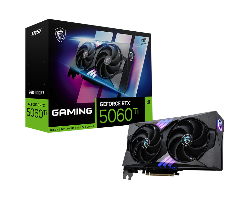 MSI RTX 5060 Ti 8G GAMING OC | 8GB GDDR6 Gaming Graphics Card with Dual-Fan Cooling & Factory Overclock