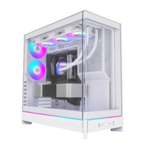 Montech HS02 Pro White | Mid-Tower PC Case with Tempered Glass, High-Airflow Design & RGB Support