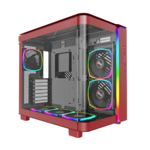 Montech KING 95 PRO Red | Mid-Tower PC Case with Tempered Glass, High-Airflow Design & RGB Support