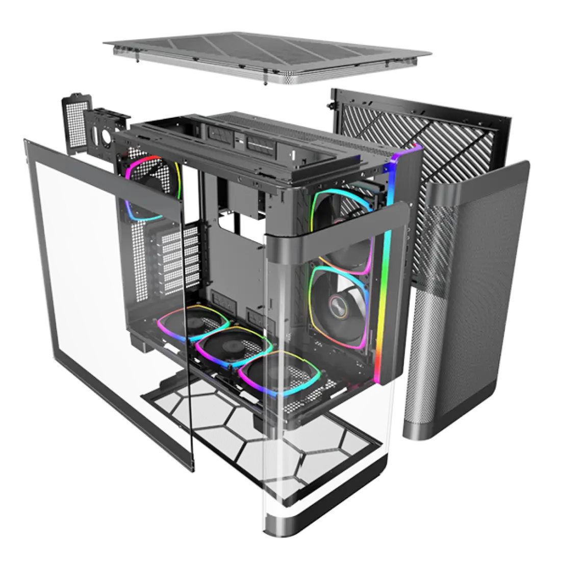 Montech KING 95 PRO Black | Mid-Tower PC Case with Tempered Glass, High-Airflow Design & RGB Support - Image 6