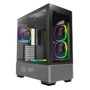 Montech Sky Two Black | Mid-Tower PC Case with Tempered Glass, High-Airflow Design & RGB Support