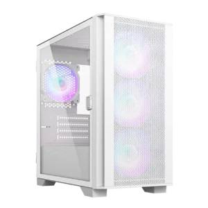 Montech Air 100 ARGB White | Mid-Tower PC Case with Tempered Glass, ARGB Fans & High-Airflow Design