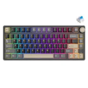 Royal Kludge R75 QMK Single-Mode RGB | 81-Key Hot-Swappable Mechanical Keyboard in Phantom with Blue Switch