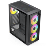 XANDER Velox II TG Black | ATX Mid-Tower PC Case with 4x Pre-installed Inner Ring Fans