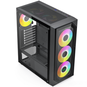 XANDER Velox II TG Black | ATX Mid-Tower PC Case with 4x Pre-installed Inner Ring Fans