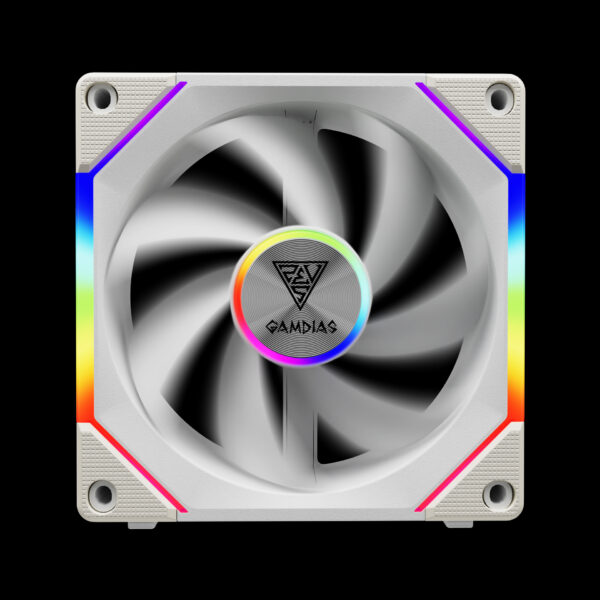 GAMDIAS AEOLUS P2-1203 White Cooling Fan | High-Performance 120mm PC Fan - Image 2