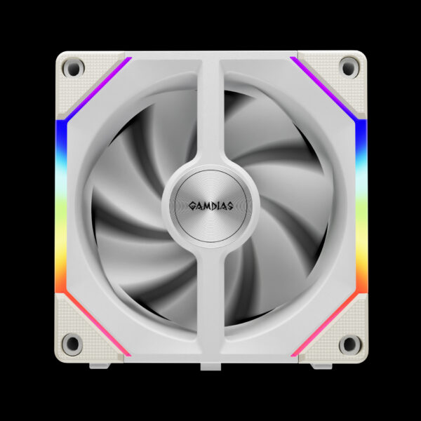 GAMDIAS AEOLUS P2-1203 White Cooling Fan | High-Performance 120mm PC Fan - Image 4