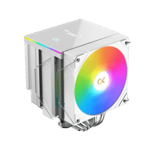 Xigmatek AK6 Dual Digital Arctic CPU Air Cooler | White, ARGB LED Top Cover, Dual PWM Fans & Intel Backplate