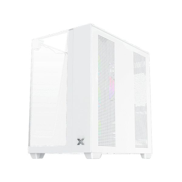 Xigmatek Aqua V Arctic White ATX Case | 3x Tempered Glass, 7x ARGB Fans & Remote Control Kit - Image 4