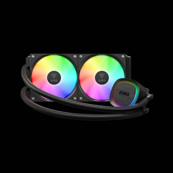 GAMDIAS AURA GL240 V2 Black Liquid Cooler | 240mm ARGB AIO CPU Cooling System - Image 2