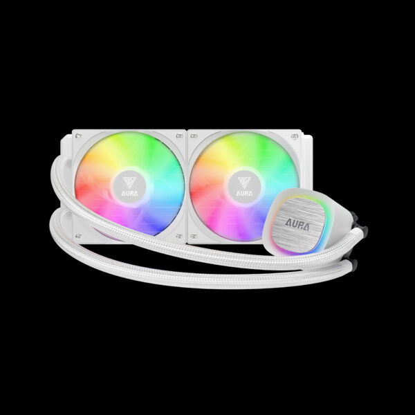 GAMDIAS AURA GL240 V2 White Liquid Cooler | 240mm ARGB AIO CPU Cooling System - Image 2