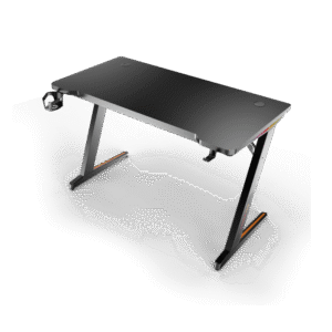 Xigmatek Apex Two Gaming Desk 120×60×74cm | Carbon Fibre Style, RGB LED, Cup Holder, Headphone Hook & Cable Box