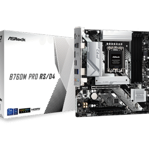 ASRock B760M Pro RS/D4 | Intel 14th, 13th & 12th Gen Micro-ATX Motherboard with DDR4, PCIe 5.0 & M.2