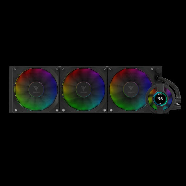 GAMDIAS CHIONE P3-360U AIO Liquid Cooler | 360mm ARGB Display CPU Cooling System - Image 2