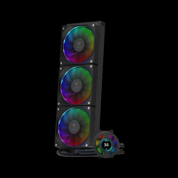 GAMDIAS CHIONE P3-360U AIO Liquid Cooler | 360mm ARGB Display CPU Cooling System - Image 3