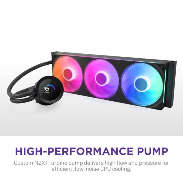 NZXT Kraken Plus 360 RGB V2 Black Cooler | High-Performance AIO Liquid Cooling - Image 3
