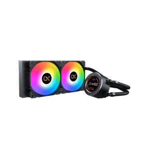 Xigmatek FROZR-O II 240 Black AIO Liquid Cooler | 240mm Radiator, LCD Pump Head, 2×X22A PWM ARGB Fans & Galaxy II Fan Control