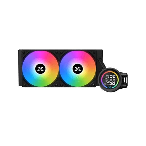 Xigmatek LK 240 Digital AIO Liquid Cooler | 240mm Radiator, LCD Pump Head, PWM Fans & ARGB Controller - Image 2