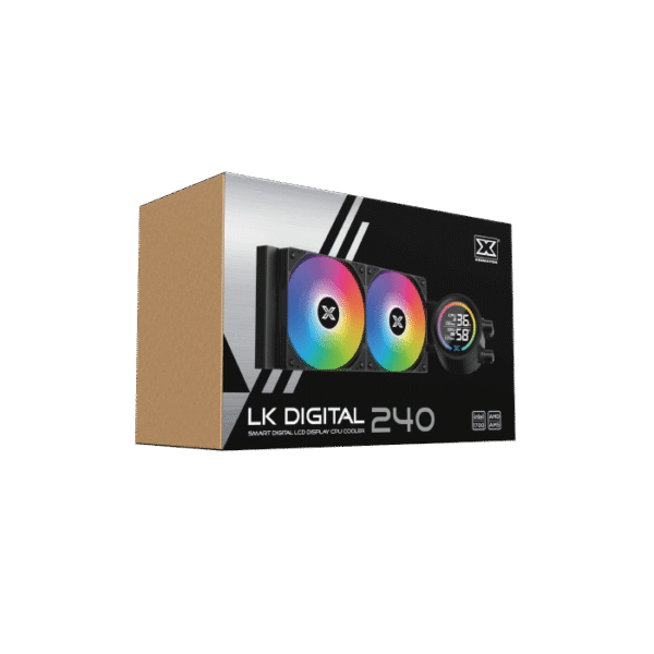 Xigmatek LK 240 Digital AIO Liquid Cooler | 240mm Radiator, LCD Pump Head, PWM Fans & ARGB Controller - Image 6