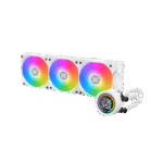 Xigmatek LK 360 Digital Arctic AIO Liquid Cooler | White 360mm Radiator, LCD Pump Head, PWM Fans & ARGB Controller