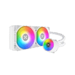 Xigmatek Liquid Killer X Arctic 240 AIO Liquid Cooler | White, ARGB Pump Head, 2×120mm ARGB Fans & Plastic Steel Backpanel