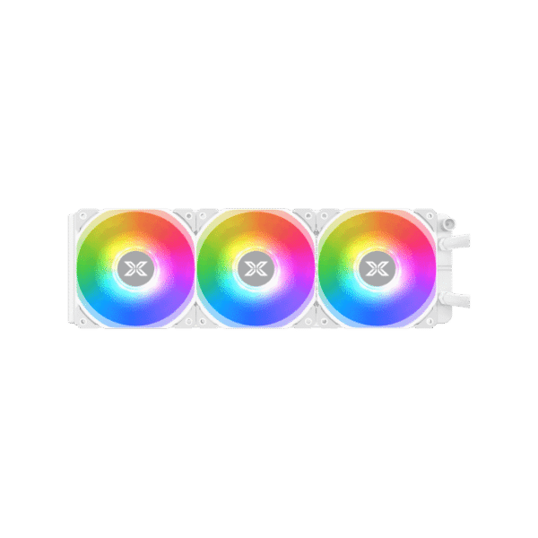 Xigmatek Liquid Killer X Arctic 360 AIO Liquid Cooler | White, ARGB Pump Head, 3×120mm ARGB Fans & Plastic Steel Backpanel - Image 2