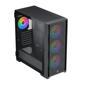 Xigmatek Master X II Black E-ATX Case | Mesh Front, Tempered Glass, 4x ARGB Fans & Control PCB