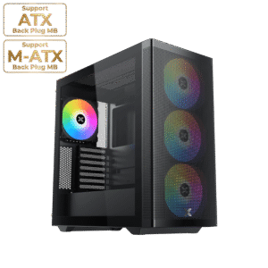 Xigmatek Osiris E-ATX Case | Mesh Front, Tempered Glass, 3x 140mm ARGB Fans & Remote Control