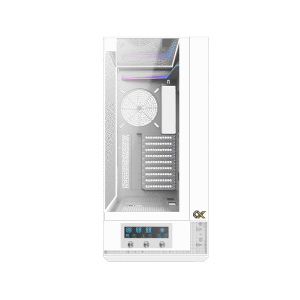Xigmatek Vision Pro Arctic White E-ATX Case | Tempered Glass, USB Type-C, 8x ARGB Fans & LED Control Panel - Image 3