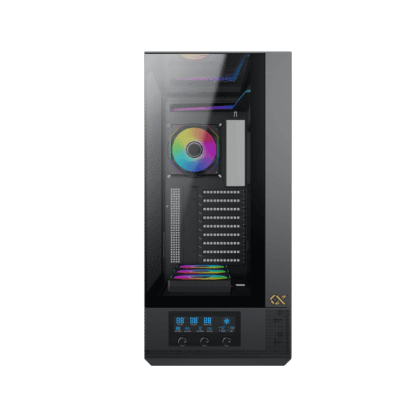 Xigmatek Vision Pro Black E-ATX Case | Tempered Glass, USB Type-C, ARGB Fans & LED Control Panel - Image 4