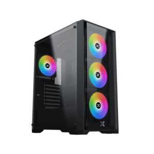 Xigmatek Quantum Black E-ATX Case | Front Mesh, 4x ARGB Fans & Control PCB