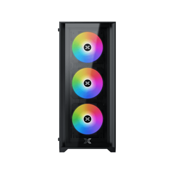 Xigmatek Quantum Black E-ATX Case | Front Mesh, 4x ARGB Fans & Control PCB - Image 3