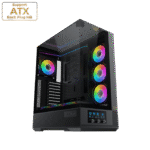 Xigmatek Vision Pro Black E-ATX Case | Tempered Glass, USB Type-C, ARGB Fans & LED Control Panel