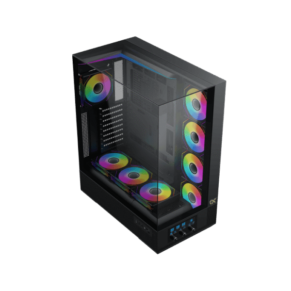 Xigmatek Vision Pro Black E-ATX Case | Tempered Glass, USB Type-C, ARGB Fans & LED Control Panel - Image 2