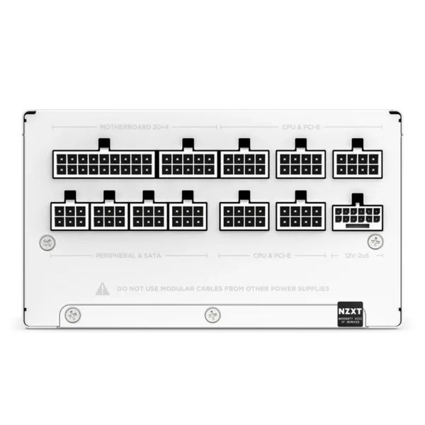 NZXT 3.X 80+ Gold 850W White PSU | Low-Noise Fully Modular Power Supply (EU Cord) - Image 4
