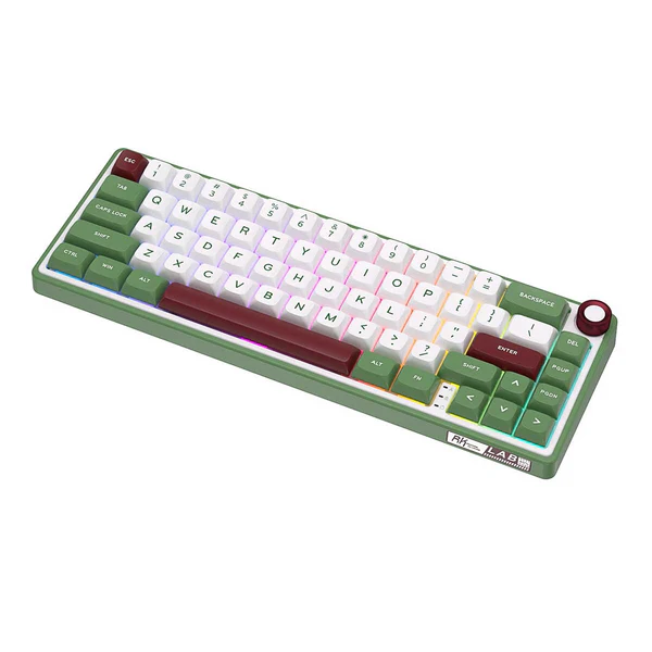 Royal Kludge R65 Single-Mode RGB | 66-Key Hot-Swappable Mechanical Keyboard in Greensand with Blue Switch - Image 3