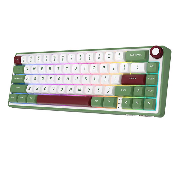 Royal Kludge R65 Single-Mode RGB | 66-Key Hot-Swappable Mechanical Keyboard in Greensand with Blue Switch - Image 5